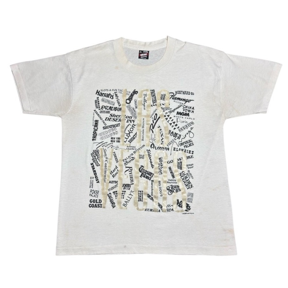 Vintage 90s Las Vegas Casino Collage Gambling USA Hotels Travel Graphic T-Shirt